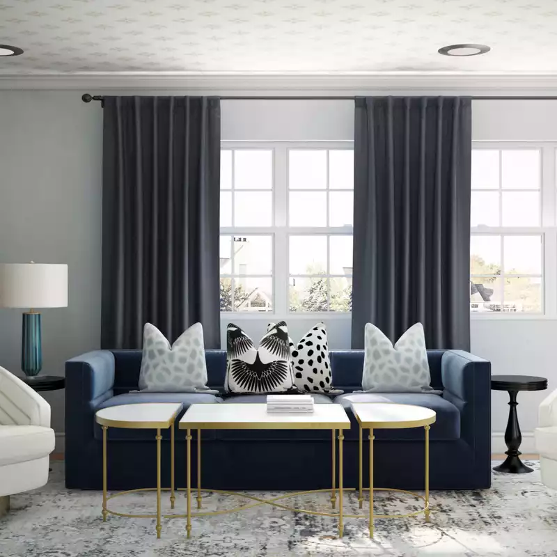 Glam, Transitional Living Room Design by Havenly Interior Designer Abi