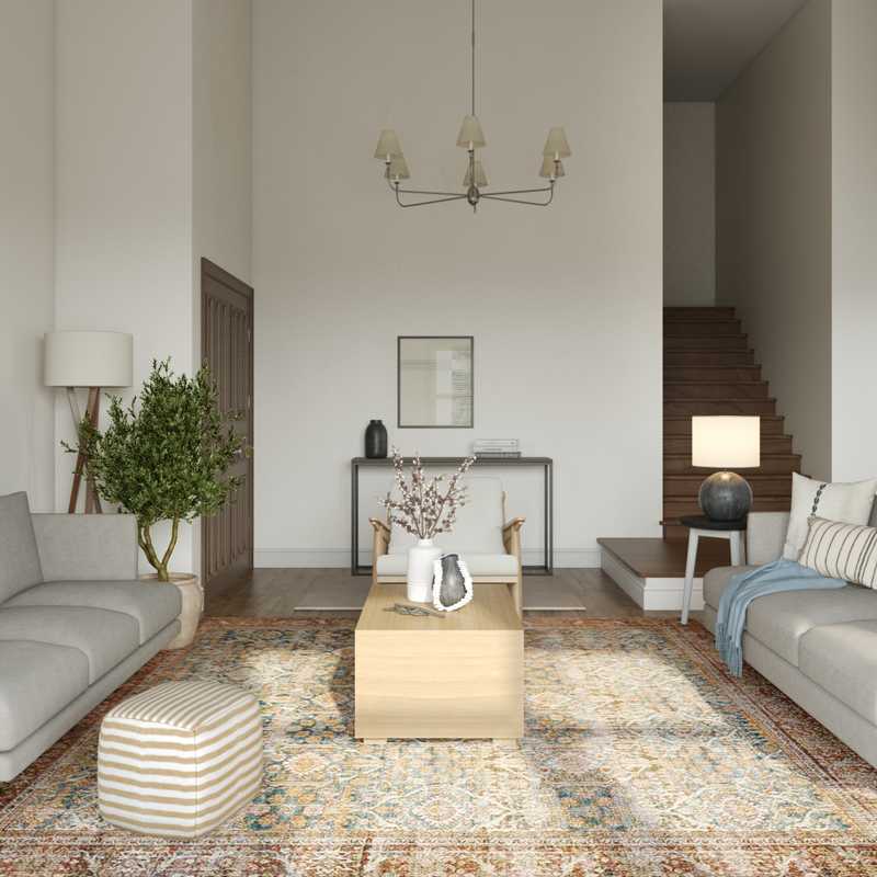 Bohemian, Transitional Living Room Design by Havenly Interior Designer Emilee