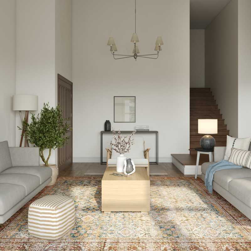 Bohemian, Transitional Living Room Design by Havenly Interior Designer Emilee