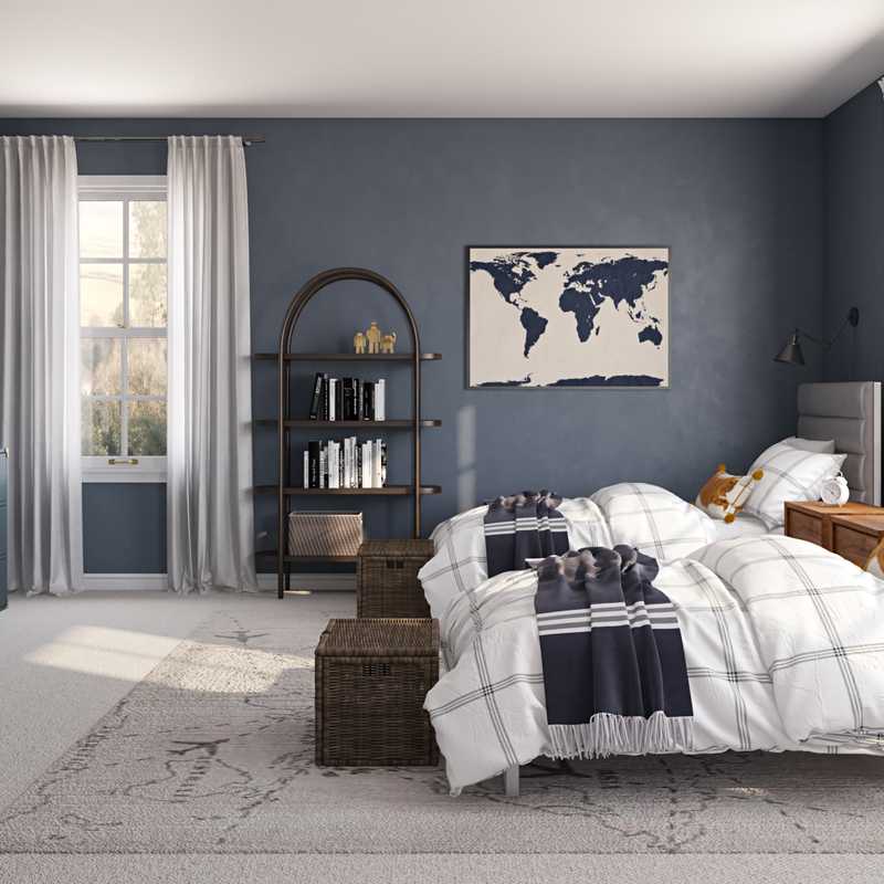 Coastal, Rustic, Preppy Bedroom Design by Havenly Interior Designer Sandra