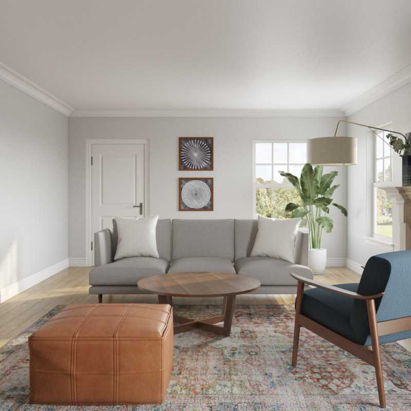 Global, Midcentury Modern Living Room Design by Havenly Interior Designer Sydney