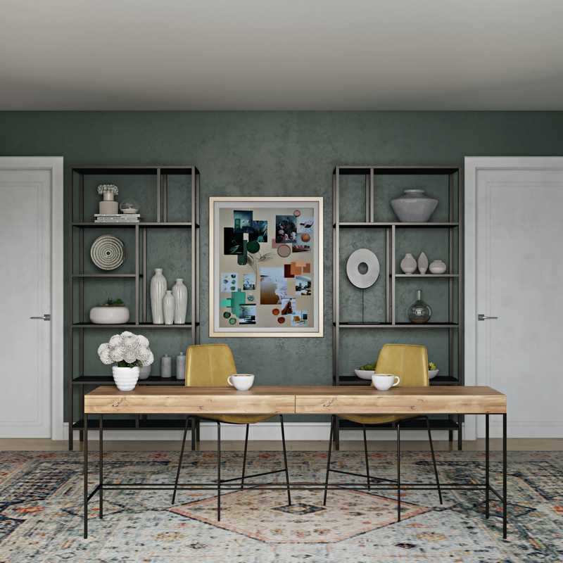 Bohemian, Transitional Office Design by Havenly Interior Designer Patricia