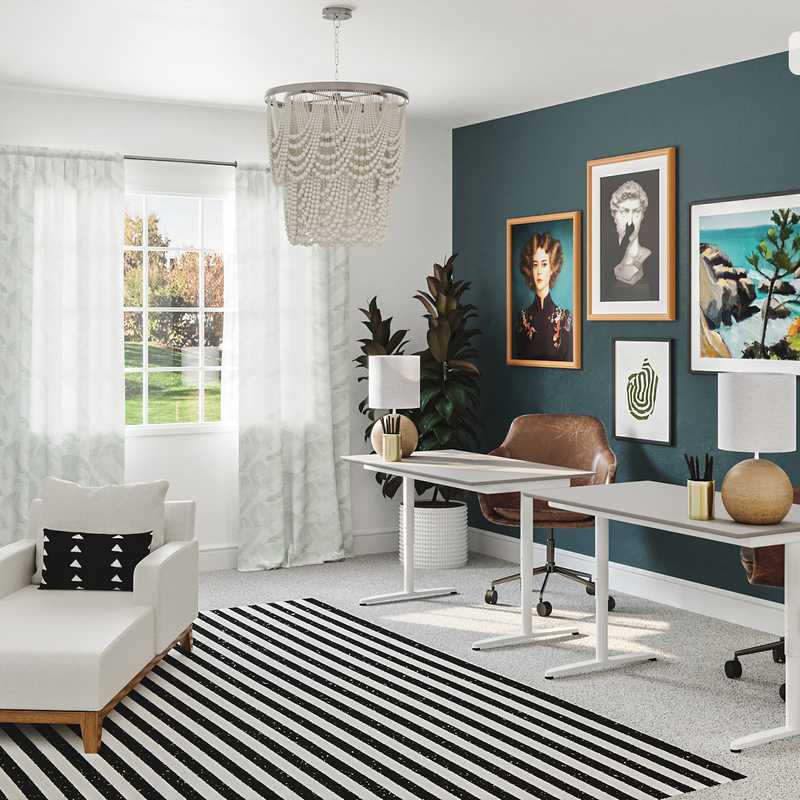 Eclectic Office Design by Havenly Interior Designer Natalie