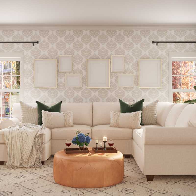 Classic, Farmhouse Living Room Design by Havenly Interior Designer Brady