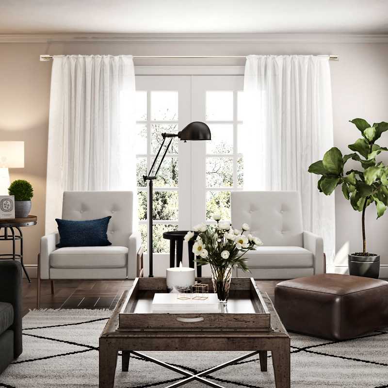 Coastal Living Room Design by Havenly Interior Designer Alexis