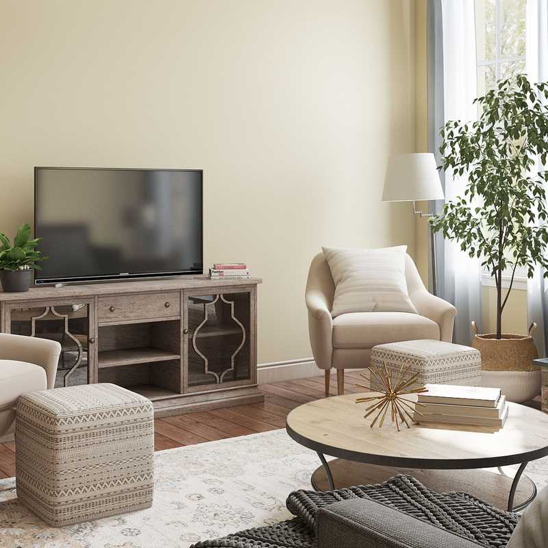 Farmhouse, Rustic Living Room Design by Havenly Interior Designer Anna