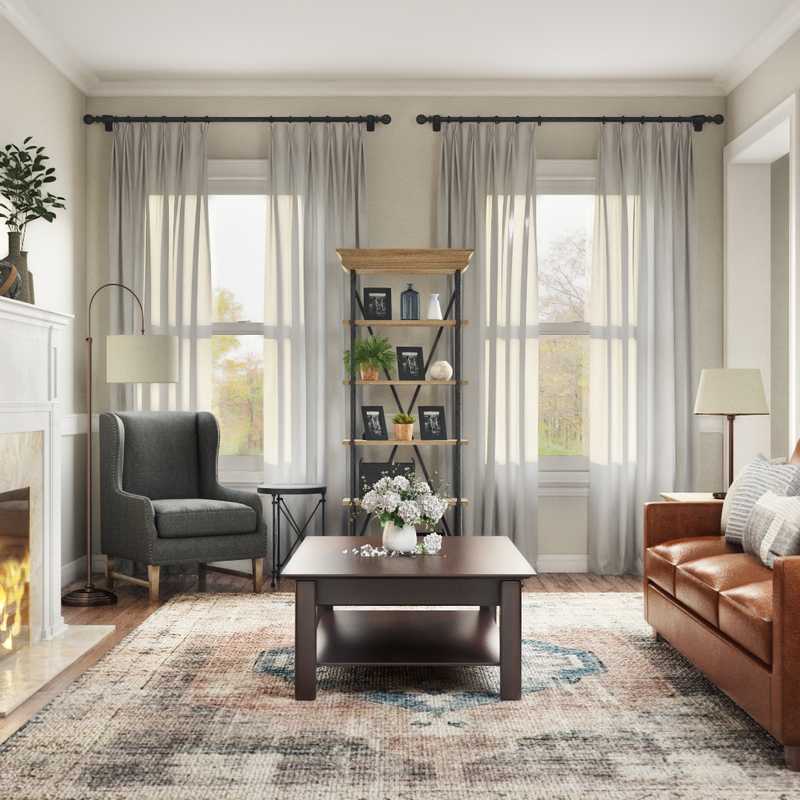 Farmhouse Living Room Design by Havenly Interior Designer Whitney