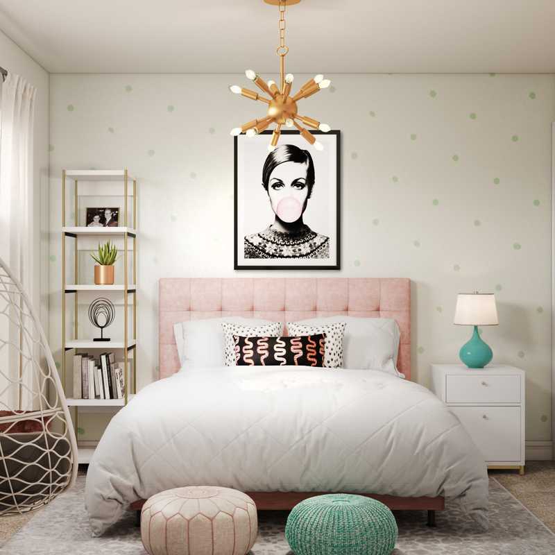 Glam, Preppy Bedroom Design by Havenly Interior Designer Kacey