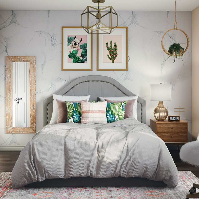 Eclectic, Bohemian, Glam Bedroom Design by Havenly Interior Designer Natalie