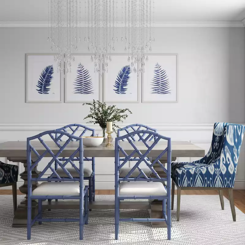 Glam, Preppy Dining Room Design by Havenly Interior Designer Legacy