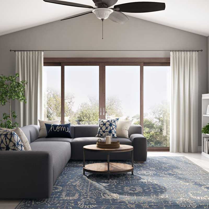 Coastal, Farmhouse Living Room Design by Havenly Interior Designer Luisa