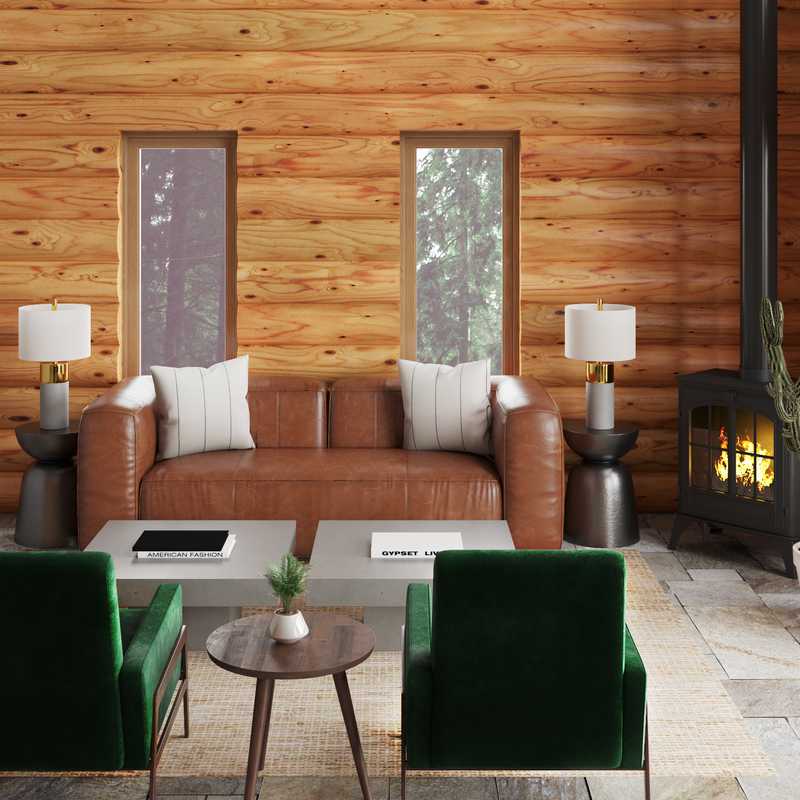 Modern, Global, Midcentury Modern Living Room Design by Havenly Interior Designer Stephanie
