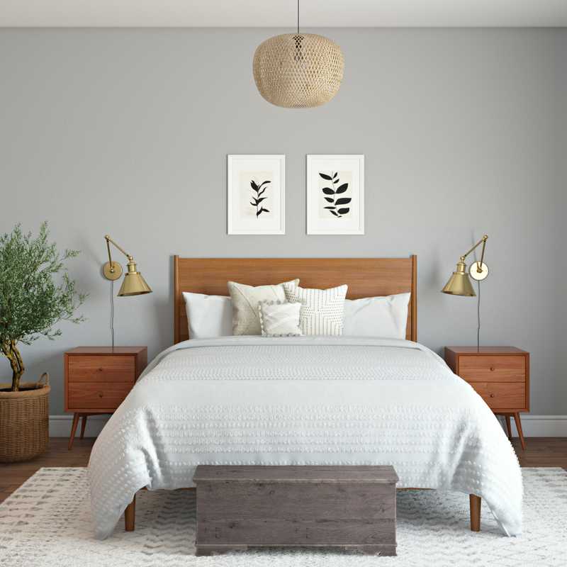 Bohemian, Midcentury Modern Bedroom Design by Havenly Interior Designer Chelsea