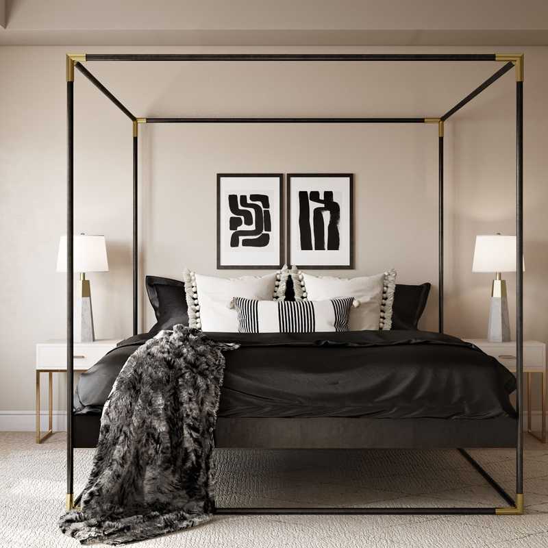 Modern, Bohemian, Glam Bedroom Design by Havenly Interior Designer Angela