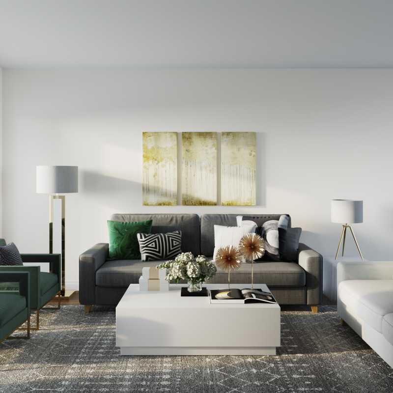 Glam Living Room Design by Havenly Interior Designer Michelle