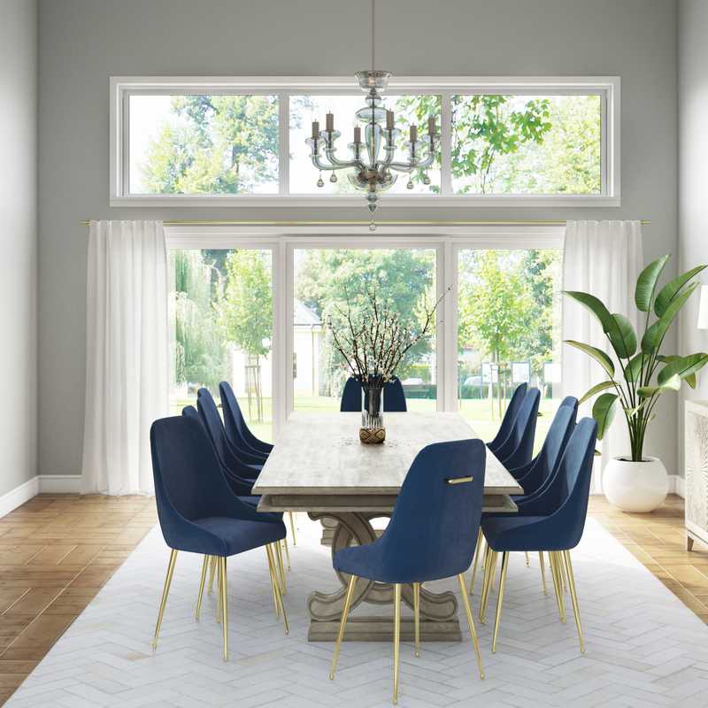 Contemporary, Glam Dining Room Design by Havenly Interior Designer Brooke