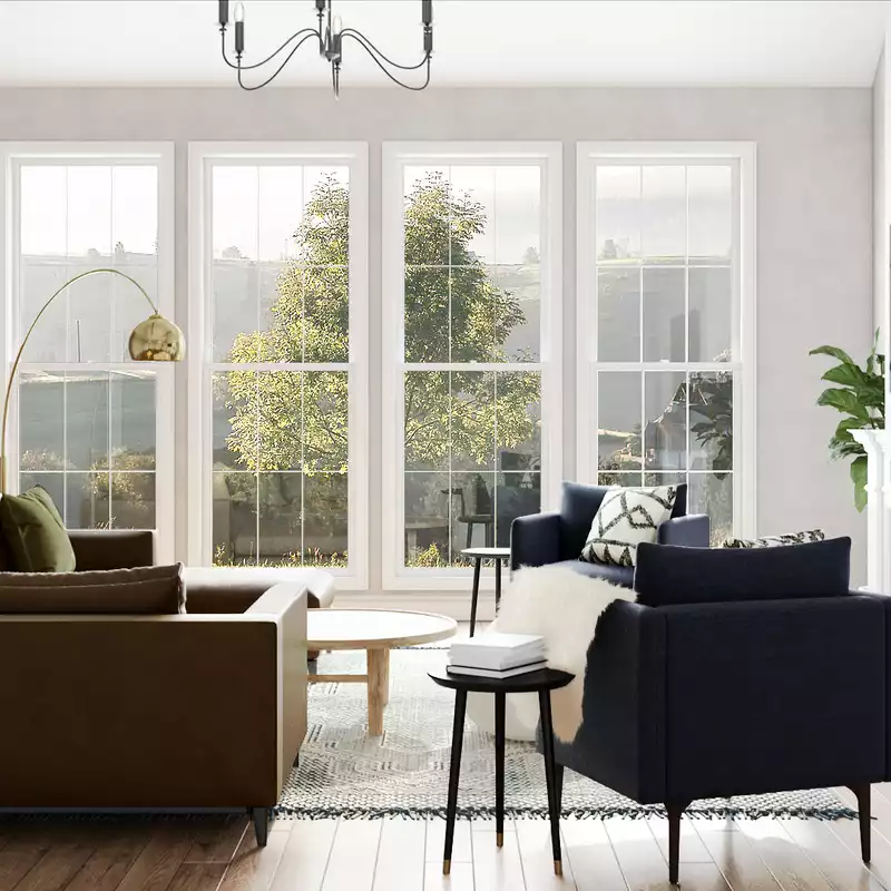 Modern, Bohemian, Glam, Traditional, Transitional, Global, Scandinavian Living Room Design by Havenly Interior Designer Brit