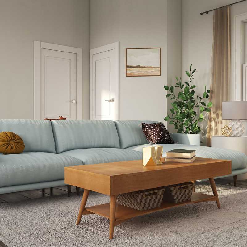 Southwest Inspired, Midcentury Modern Living Room Design by Havenly Interior Designer Julia