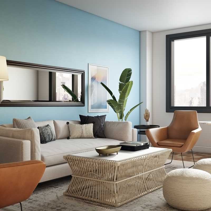 Modern, Eclectic, Coastal Living Room Design by Havenly Interior Designer Michelle