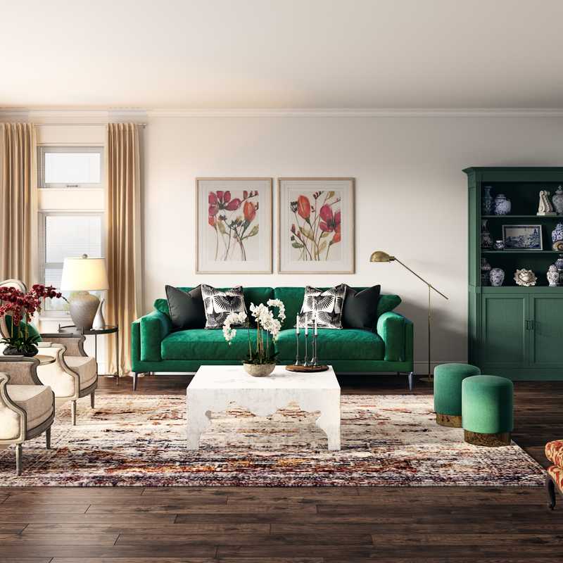 Eclectic, Traditional Living Room Design by Havenly Interior Designer Levi