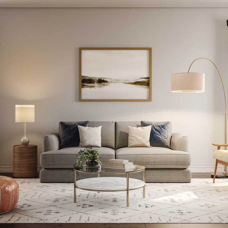 Bohemian, Midcentury Modern Living Room Design by Havenly Interior Designer Rocio