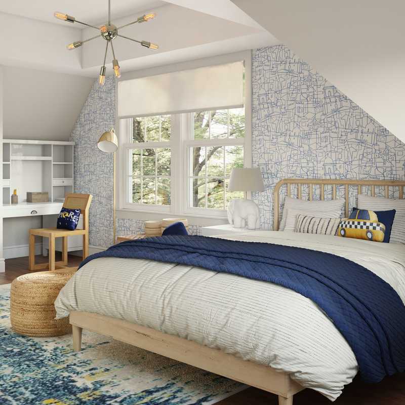 Transitional, Midcentury Modern Bedroom Design by Havenly Interior Designer Sydney