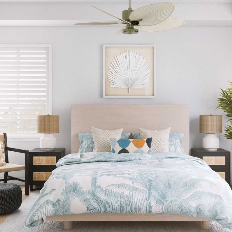 Bohemian, Coastal Bedroom Design by Havenly Interior Designer Danielle