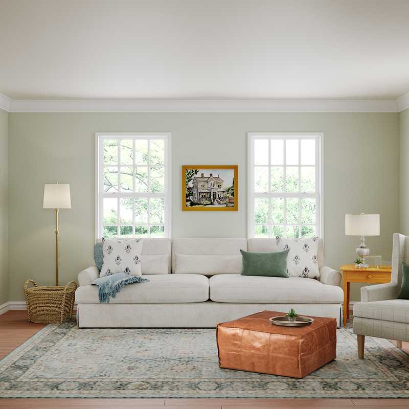 Classic, Farmhouse Living Room Design by Havenly Interior Designer Caroline