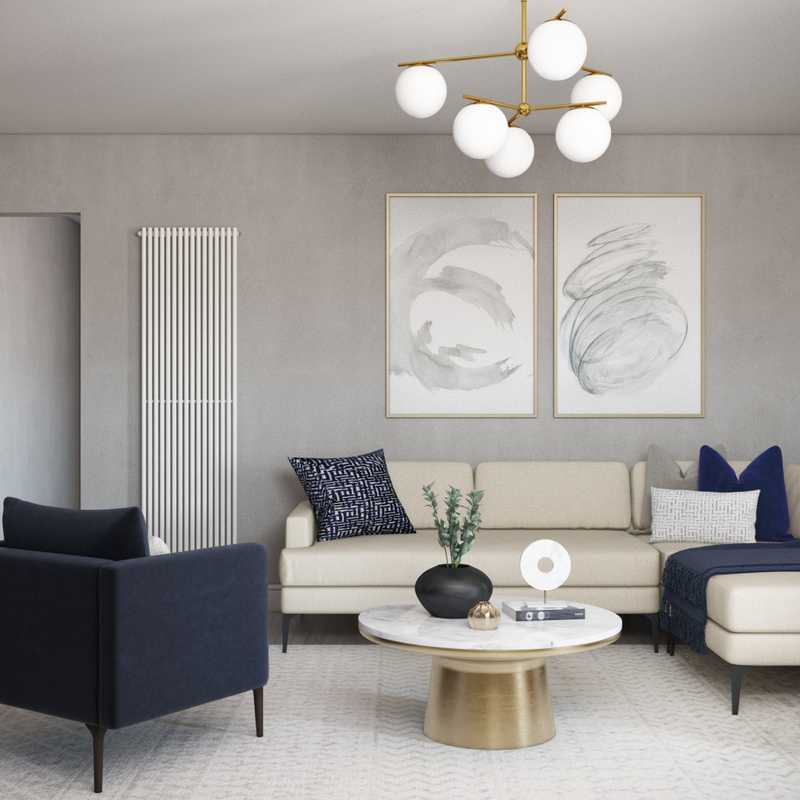 Modern, Glam, Rustic Living Room Design by Havenly Interior Designer Karen