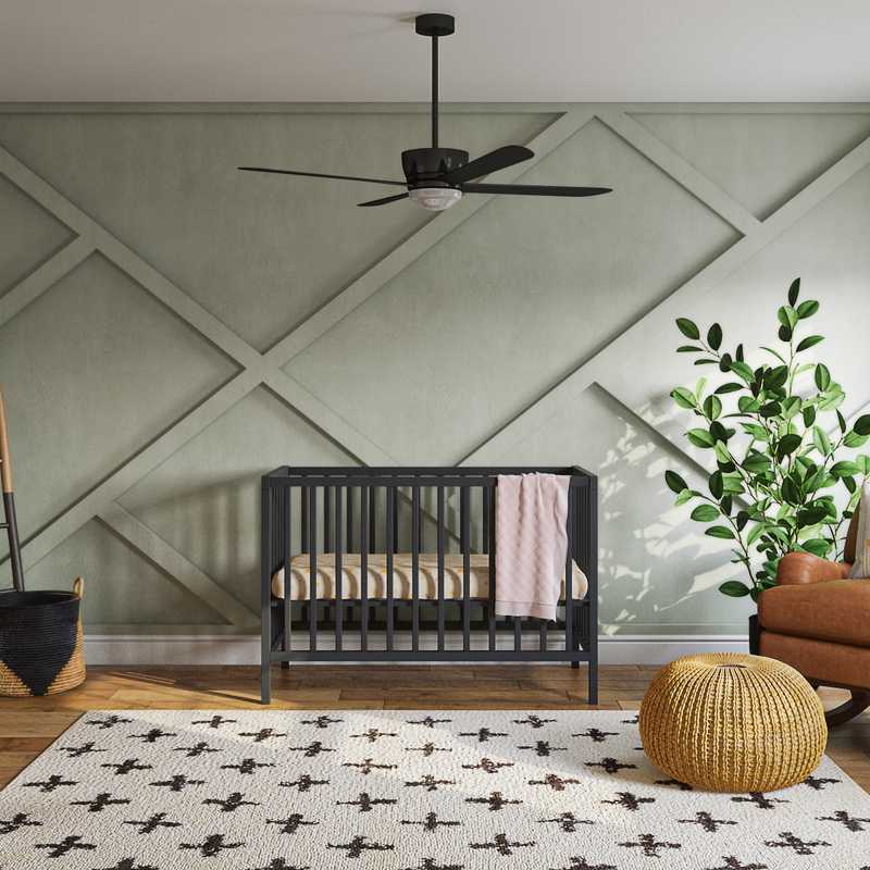 Bohemian, Midcentury Modern Nursery Design by Havenly Interior Designer Chanel