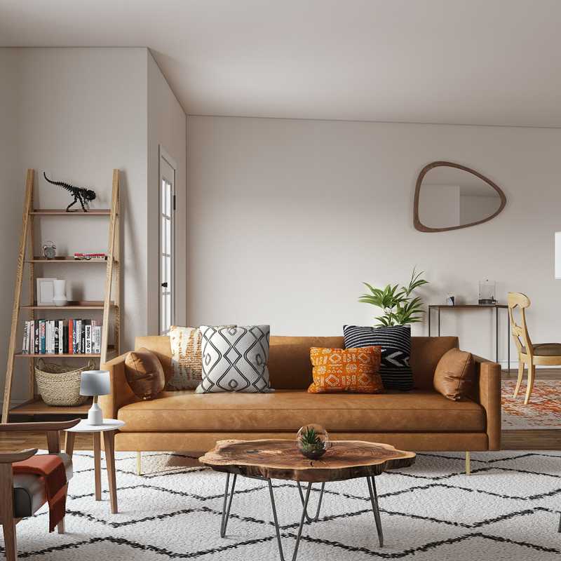 Modern, Midcentury Modern Living Room Design by Havenly Interior Designer Rania