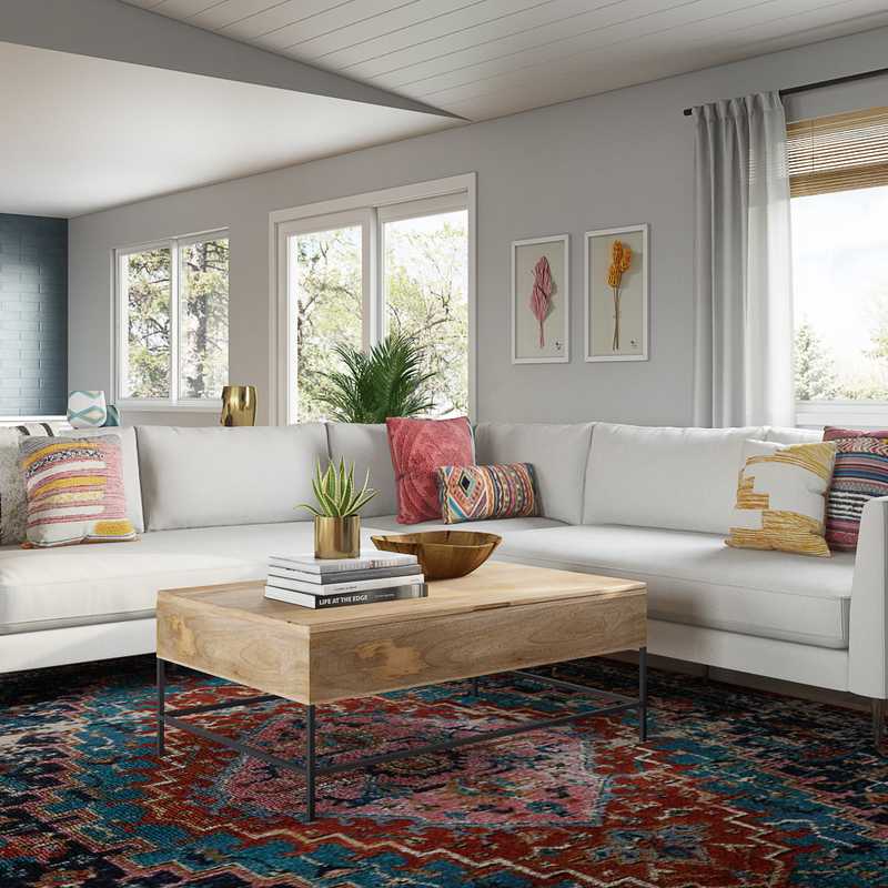 Eclectic, Bohemian Living Room Design by Havenly Interior Designer Gretchen