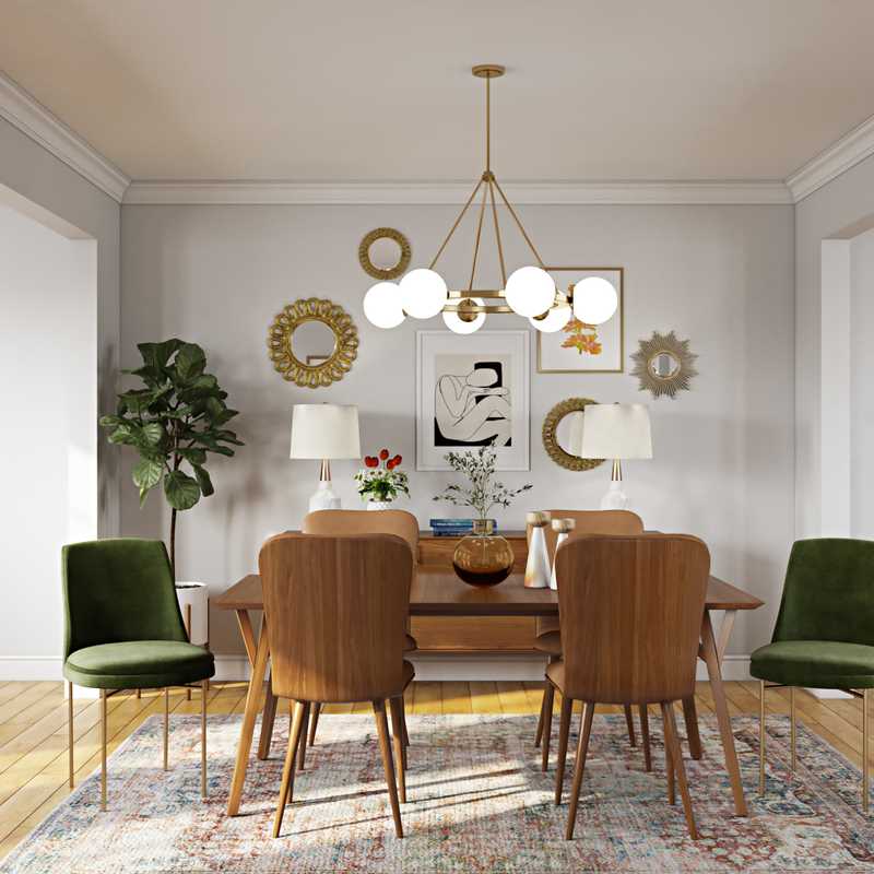 Eclectic, Bohemian, Midcentury Modern Dining Room Design by Havenly Interior Designer Janice
