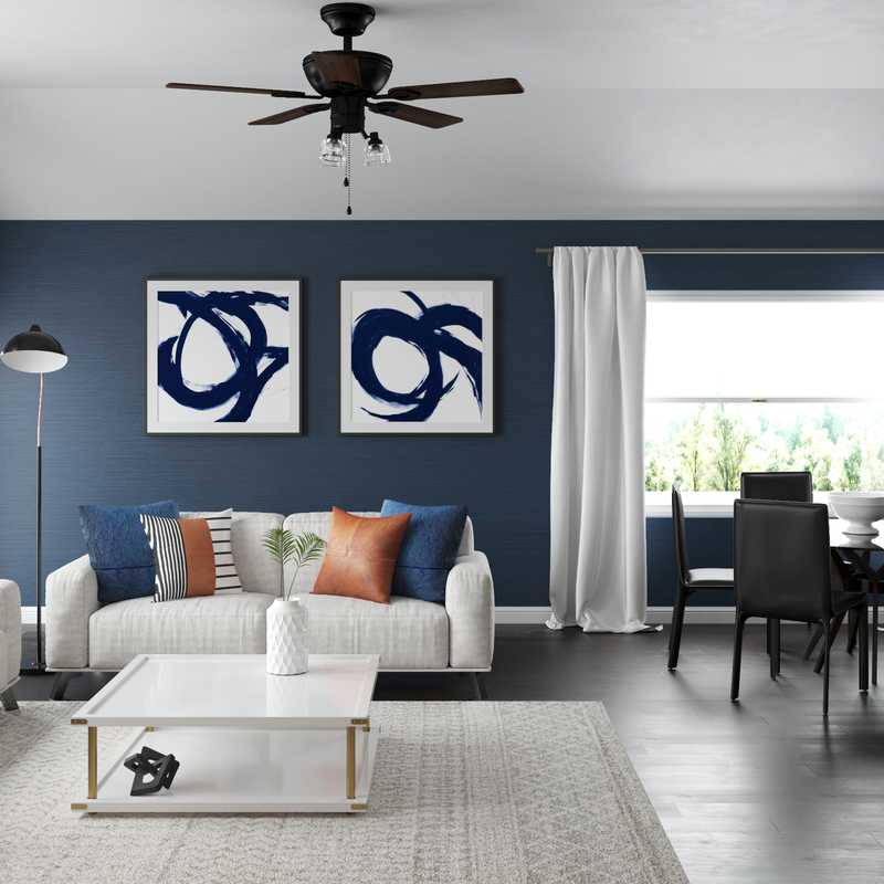 Contemporary Living Room Design by Havenly Interior Designer Anny