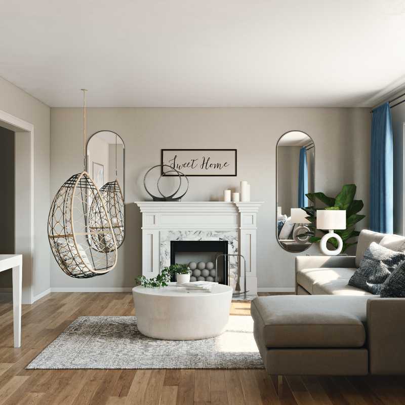 Modern, Bohemian, Vintage Living Room Design by Havenly Interior Designer Samantha