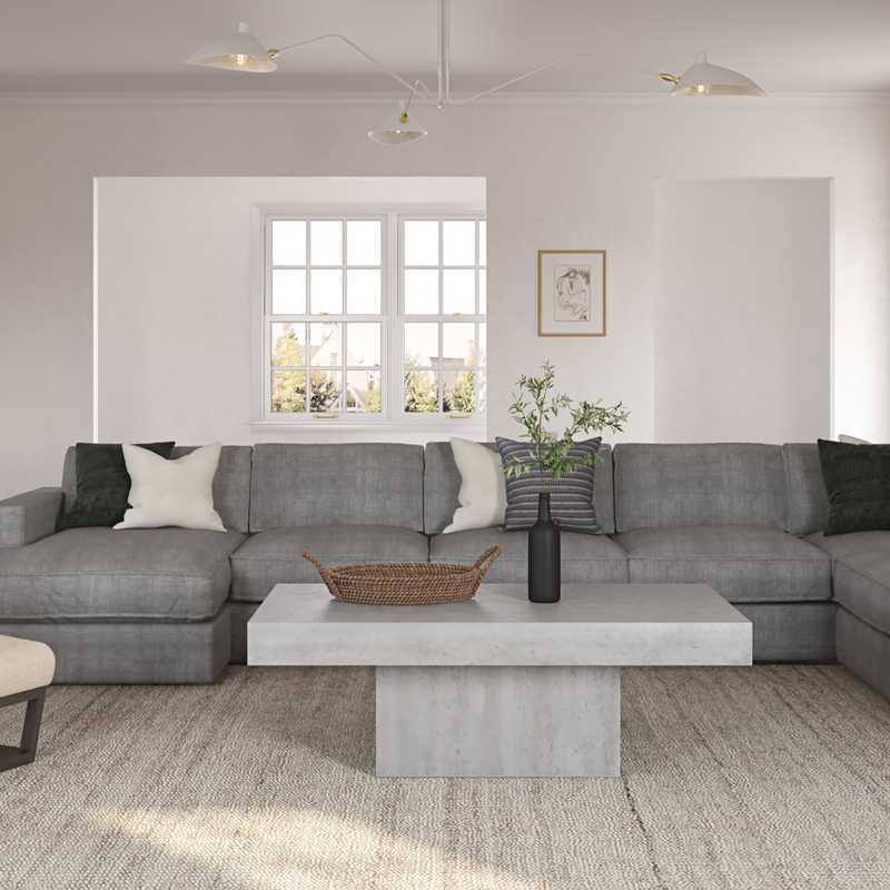 Contemporary, Minimal Living Room Design by Havenly Interior Designer Kasey