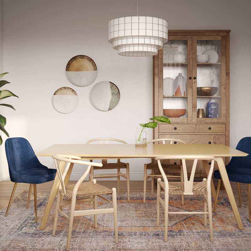 Bohemian, Midcentury Modern Dining Room Design by Havenly Interior Designer Amanda