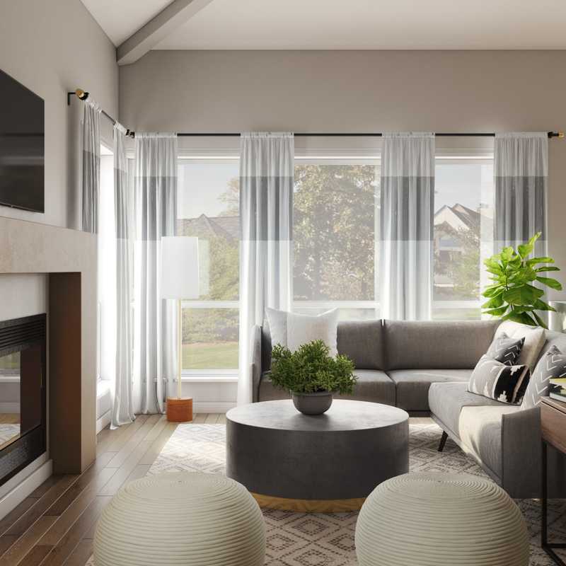 Modern, Industrial, Rustic Living Room Design by Havenly Interior Designer Moumita