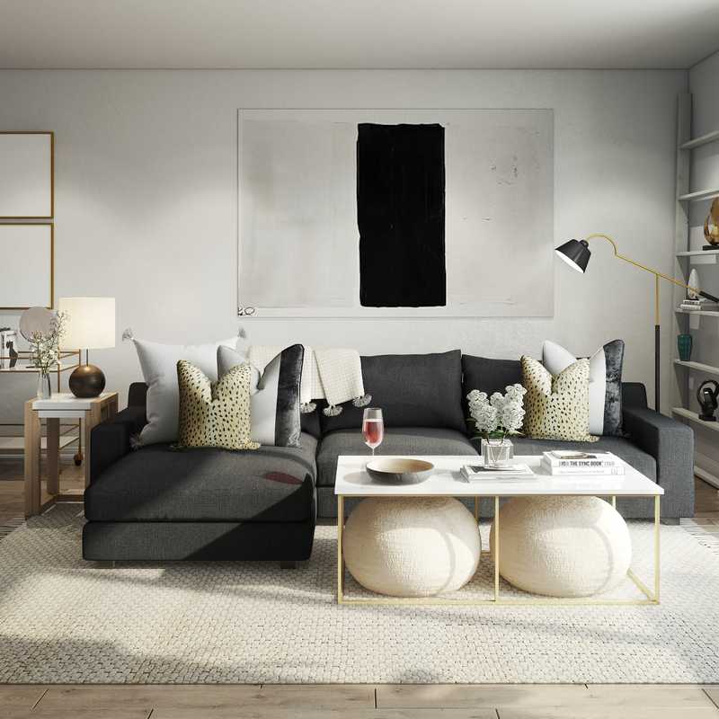 Contemporary Living Room Design by Havenly Interior Designer Kelcy