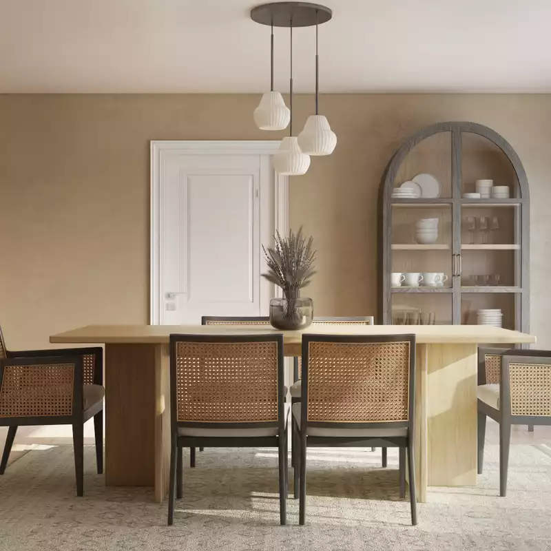 Modern, Bohemian, Scandinavian Dining Room Design by Havenly Interior Designer Gretchen