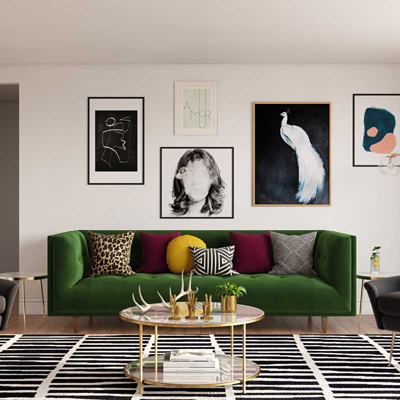 Modern, Glam Living Room Design by Havenly Interior Designer Brian