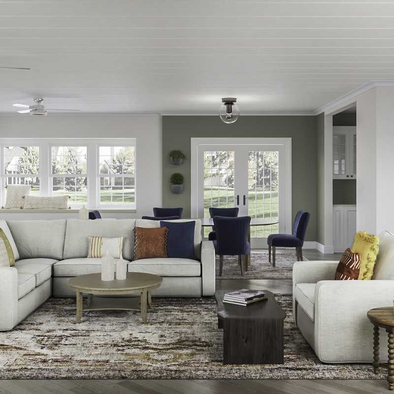 Contemporary, Eclectic Living Room Design by Havenly Interior Designer Robyn