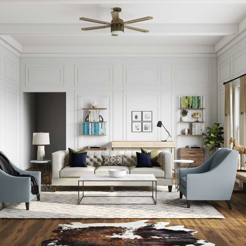 Contemporary, Farmhouse Living Room Design by Havenly Interior Designer Brianne