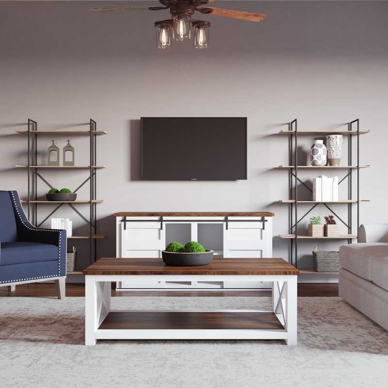 Farmhouse Living Room Design by Havenly Interior Designer Camille