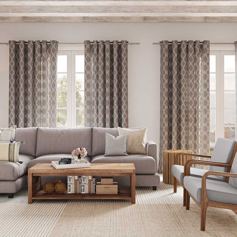 Contemporary, Bohemian, Transitional, Midcentury Modern Living Room Design by Havenly Interior Designer Robyn