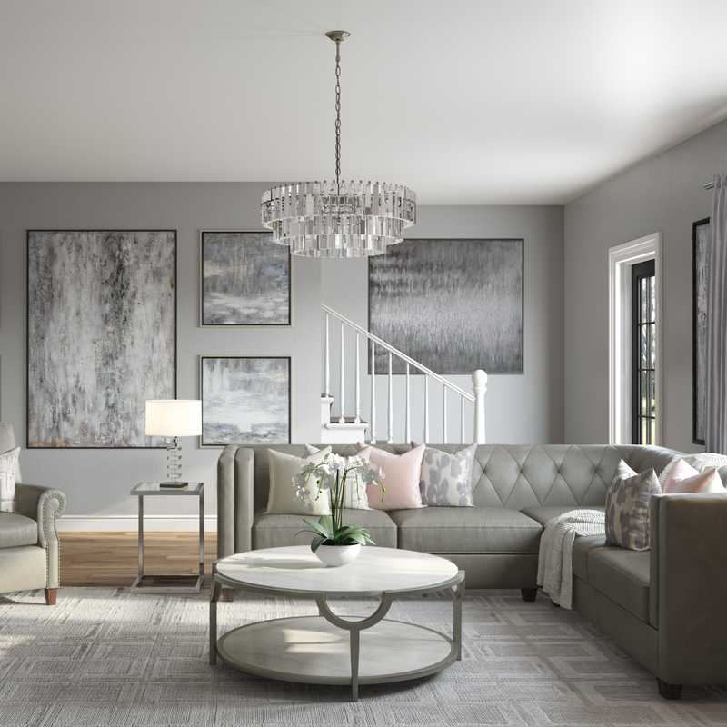 Classic, Glam, Transitional Living Room Design by Havenly Interior Designer Kacie