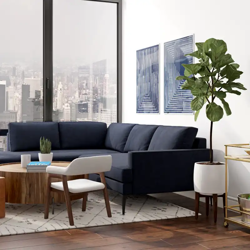 Contemporary, Modern, Coastal, Midcentury Modern Living Room Design by Havenly Interior Designer Shalene