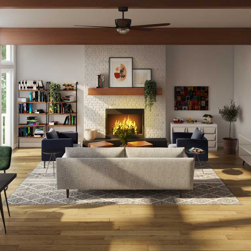 Eclectic, Bohemian, Industrial, Scandinavian Living Room Design by Havenly Interior Designer Brit