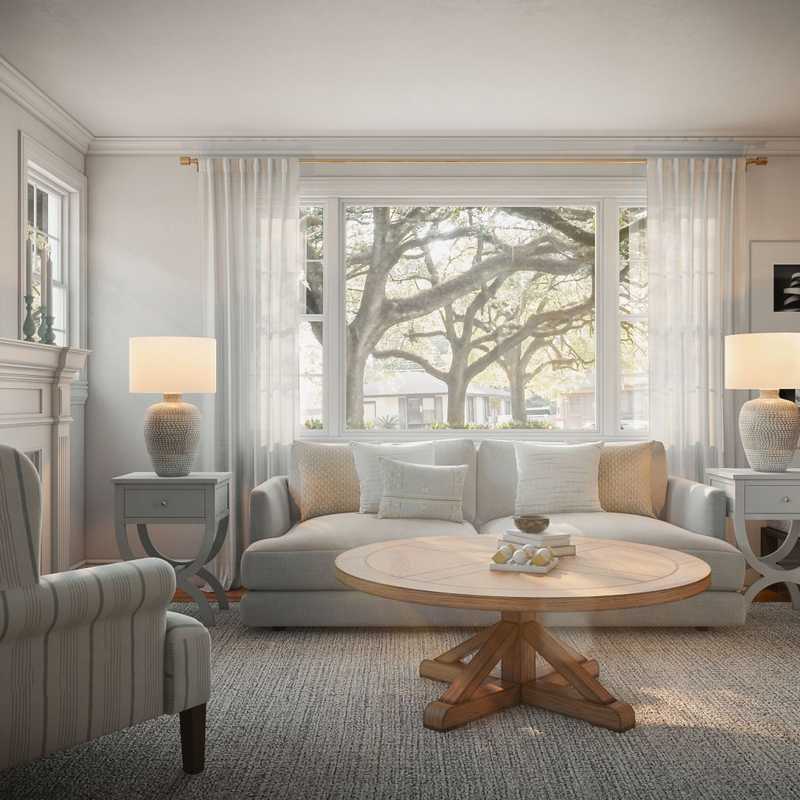 Coastal, Farmhouse Living Room Design by Havenly Interior Designer Heather