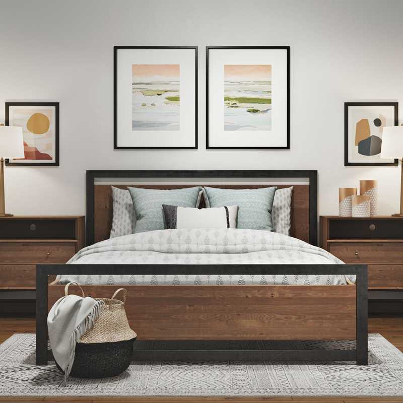 Modern, Industrial, Midcentury Modern Bedroom Design by Havenly Interior Designer Aubrey